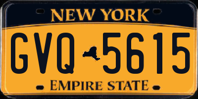 NY license plate GVQ5615