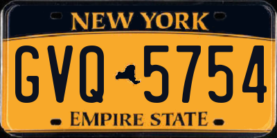 NY license plate GVQ5754