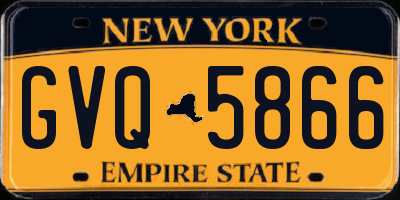 NY license plate GVQ5866
