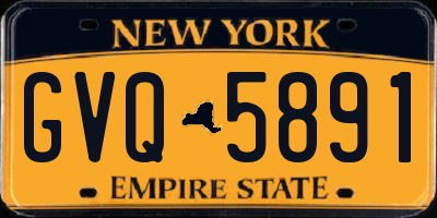 NY license plate GVQ5891
