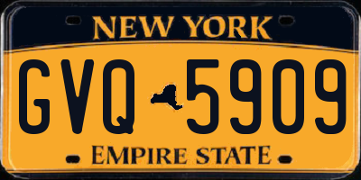 NY license plate GVQ5909