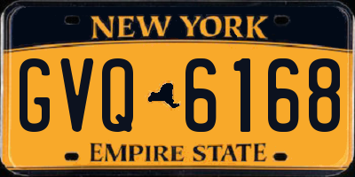 NY license plate GVQ6168