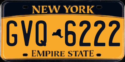 NY license plate GVQ6222