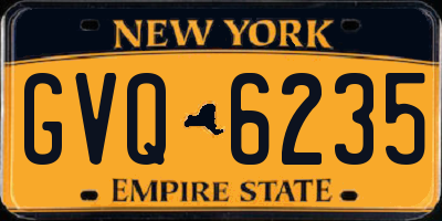 NY license plate GVQ6235