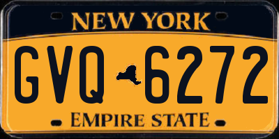NY license plate GVQ6272