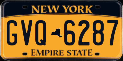 NY license plate GVQ6287
