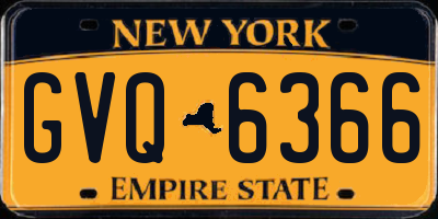 NY license plate GVQ6366