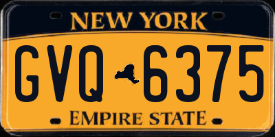 NY license plate GVQ6375