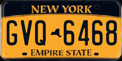NY license plate GVQ6468