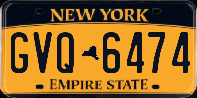 NY license plate GVQ6474