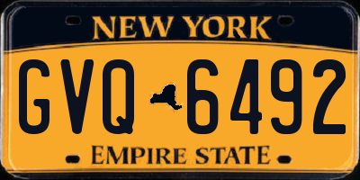 NY license plate GVQ6492