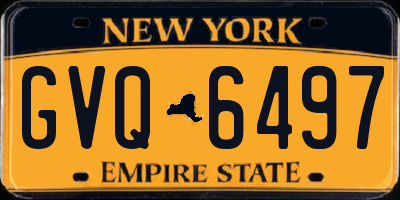 NY license plate GVQ6497