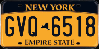 NY license plate GVQ6518