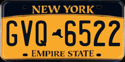 NY license plate GVQ6522