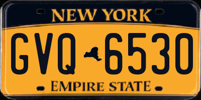 NY license plate GVQ6530