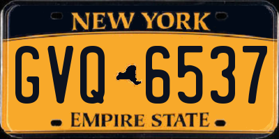 NY license plate GVQ6537