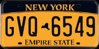 NY license plate GVQ6549