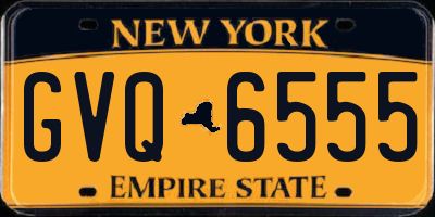 NY license plate GVQ6555