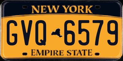 NY license plate GVQ6579
