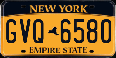 NY license plate GVQ6580