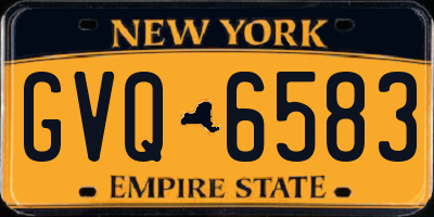 NY license plate GVQ6583