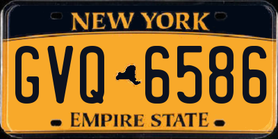 NY license plate GVQ6586