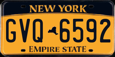 NY license plate GVQ6592