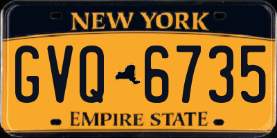 NY license plate GVQ6735