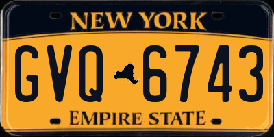 NY license plate GVQ6743
