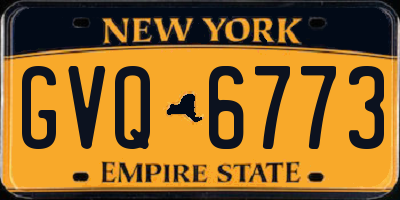 NY license plate GVQ6773
