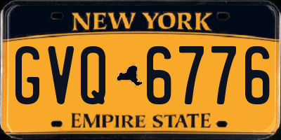 NY license plate GVQ6776