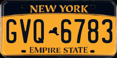 NY license plate GVQ6783