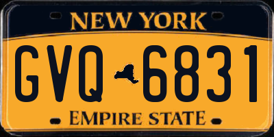NY license plate GVQ6831