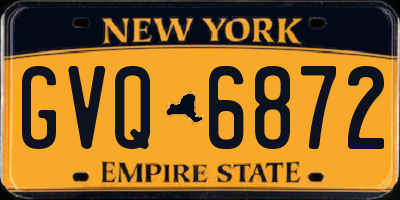 NY license plate GVQ6872
