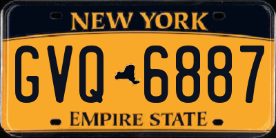 NY license plate GVQ6887