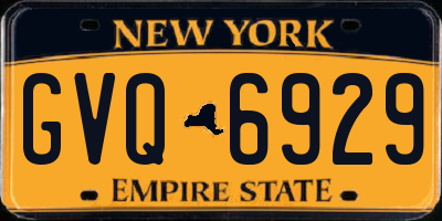 NY license plate GVQ6929