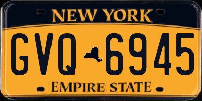 NY license plate GVQ6945