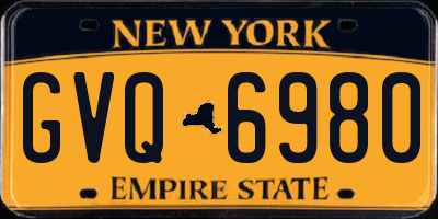 NY license plate GVQ6980