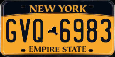 NY license plate GVQ6983