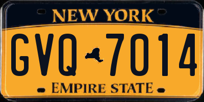 NY license plate GVQ7014