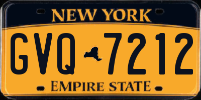 NY license plate GVQ7212