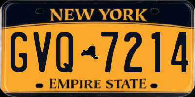 NY license plate GVQ7214