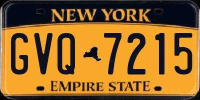 NY license plate GVQ7215