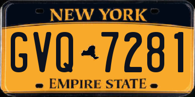NY license plate GVQ7281