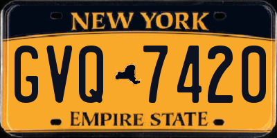 NY license plate GVQ7420