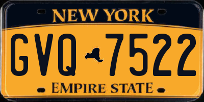 NY license plate GVQ7522