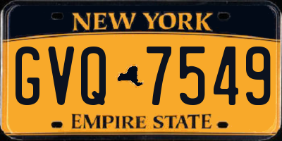 NY license plate GVQ7549