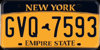 NY license plate GVQ7593