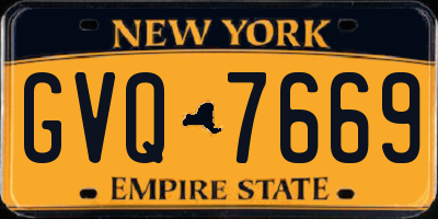 NY license plate GVQ7669