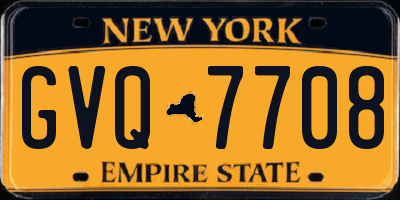 NY license plate GVQ7708